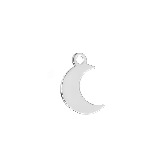 925 Sterling Silver Charm Moon For Jewelry DIY