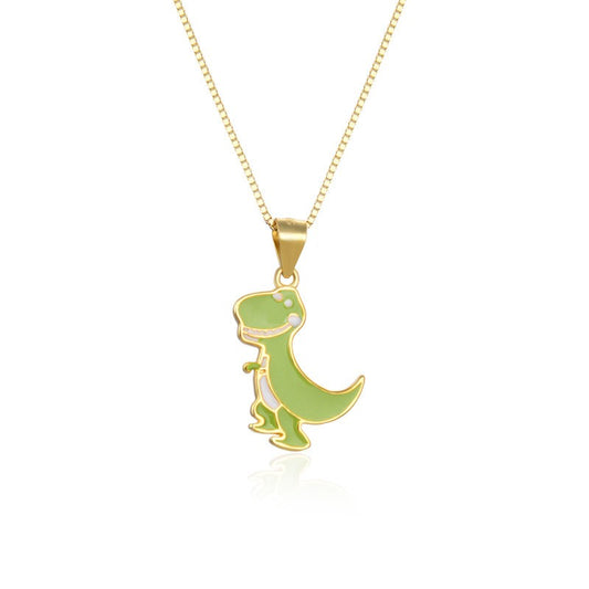 925 Sterling Silver Dinosaur Cute Necklace