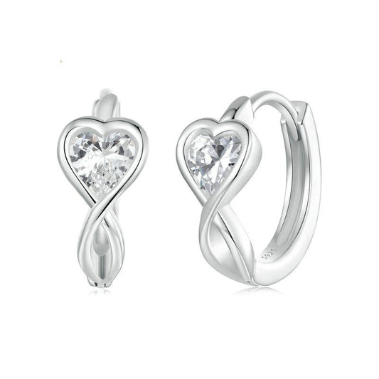 925 Sterling Silver Infinity Fashion Hoop Earrings