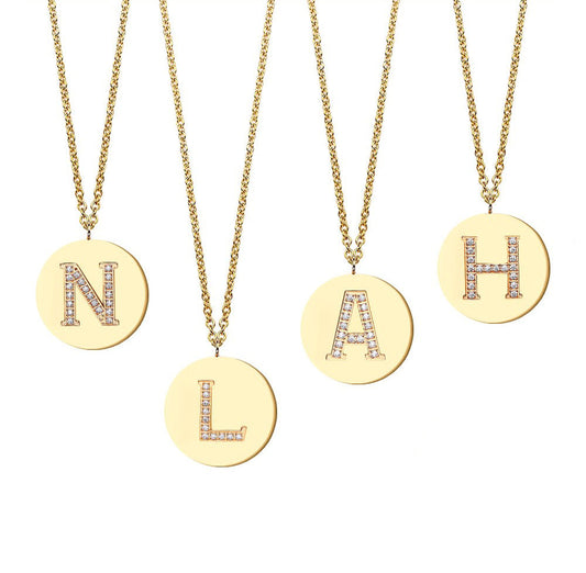 Stainless Steel Initial A-Z Fashion Necklace