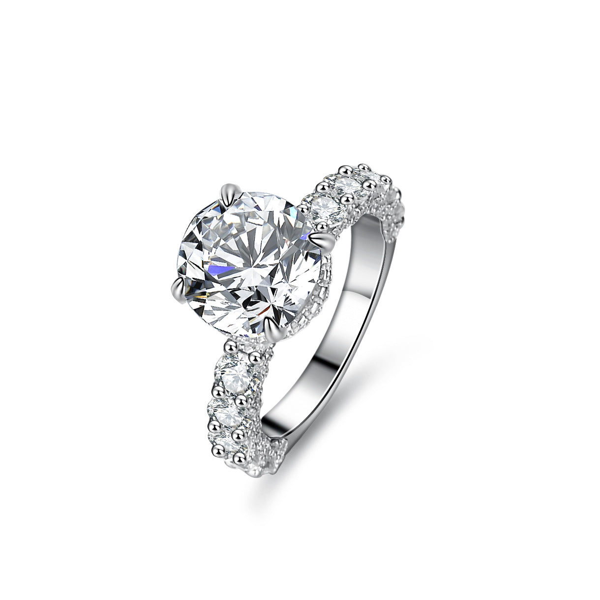 925 Sterling Silver Elegant  Zircon Fashion Engagement Ring
