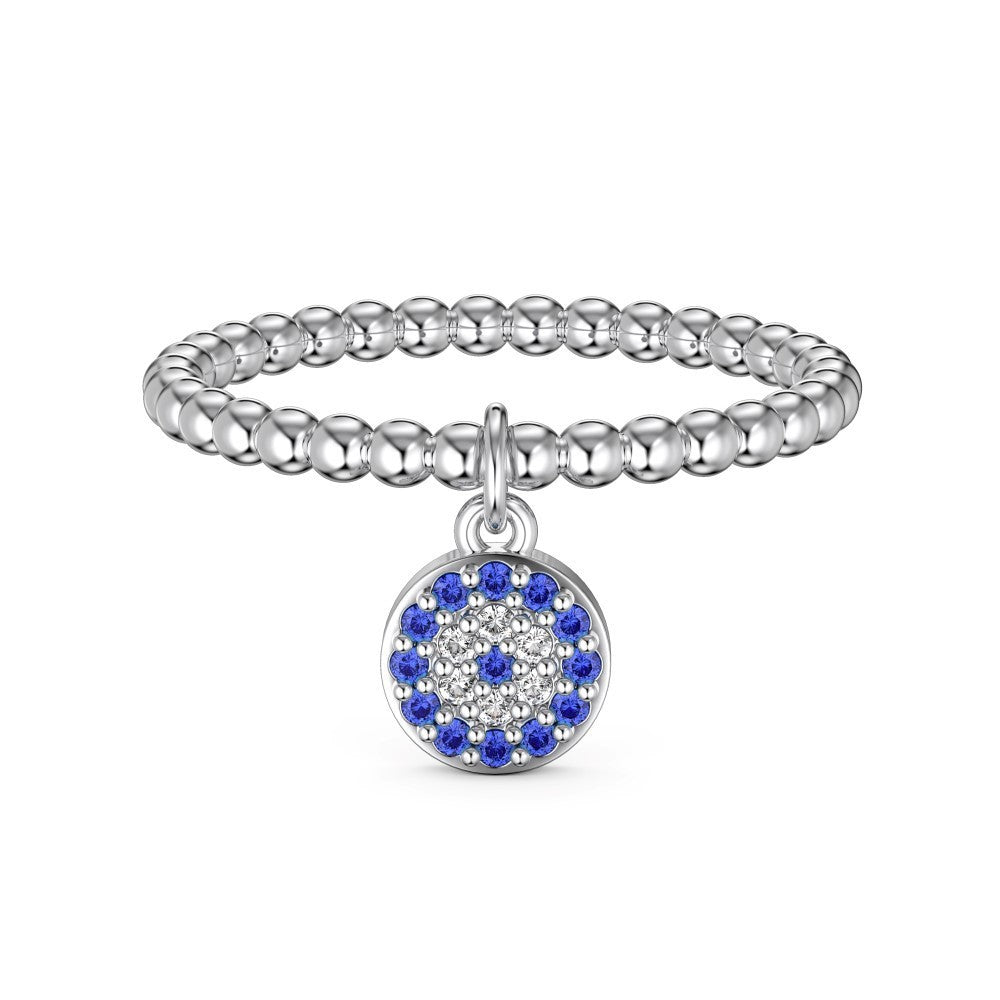 925 Sterling Silver Evil Eye Pendant Fashion Ring