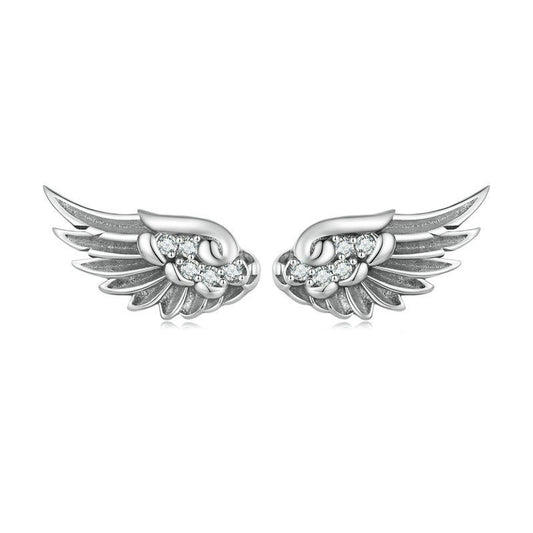 925 Sterling Silver Angel Wings Fashion Earrings
