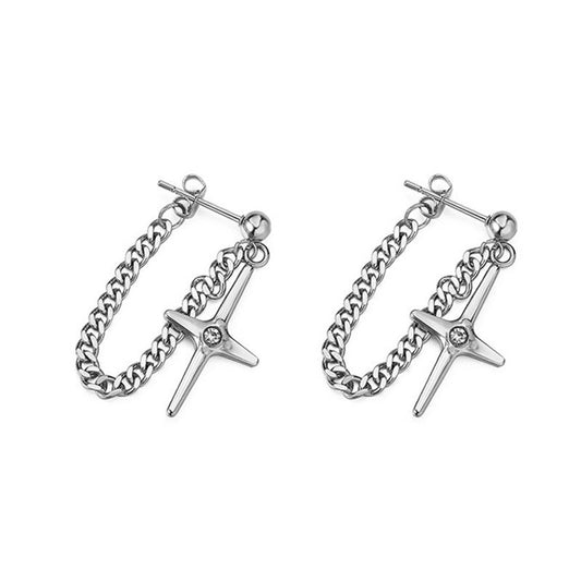 925 Sterling Silver Cross Earrings