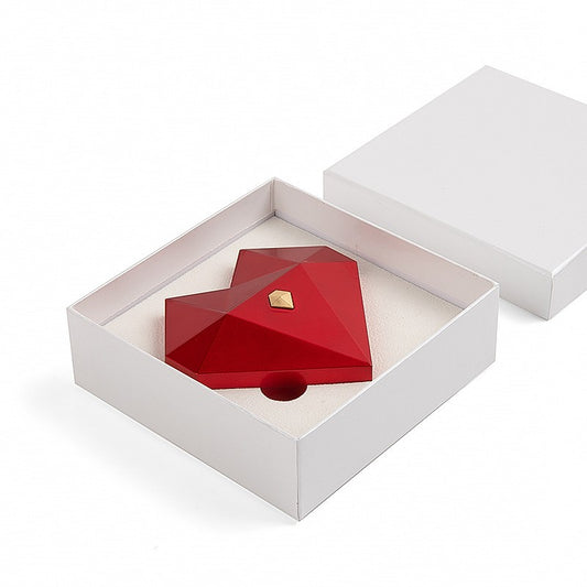 Heart-Shaped Diamond-Faced Box for Jewelry Packaging