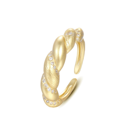 925 Sterling Silver Irregular Horn Fashion Open Ring