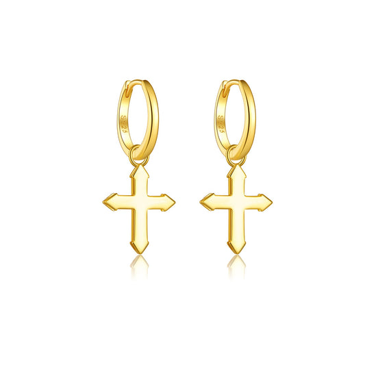 925 Sterling Silver Cross Earrings