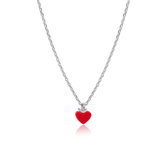 925 Sterling Silver Red Heart Necklace