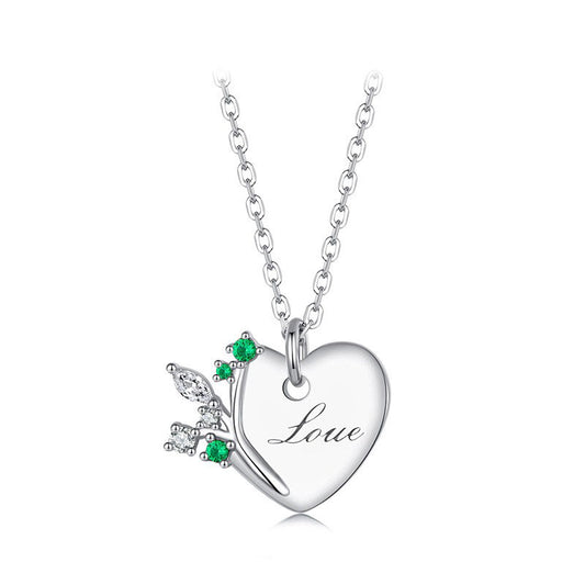 925 Sterling Silver Heart Tree of Life Fashion Necklace
