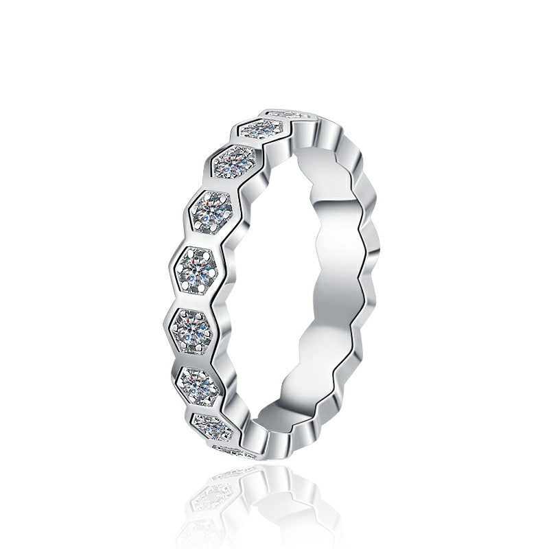 925 Sterling Silver Elegant Tennis Fashion Ring