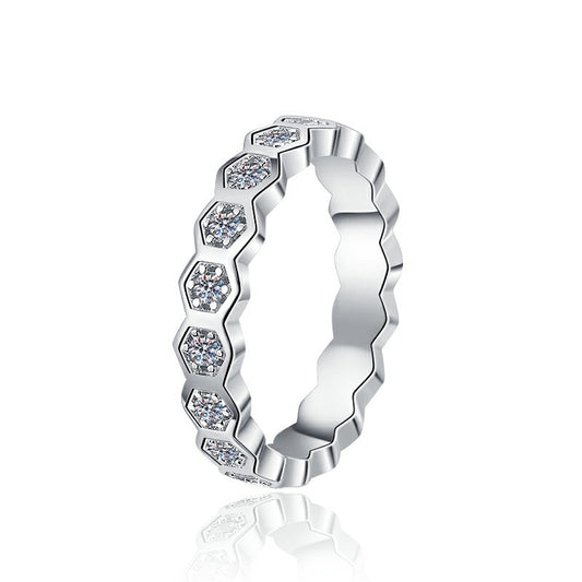 925 Sterling Silver Elegant Tennis Fashion Ring