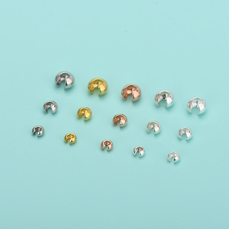 925 Sterling Silver Crimp Cover 2.5mm 3mm 3.5mm 4mm For Ends Jewelry DIY