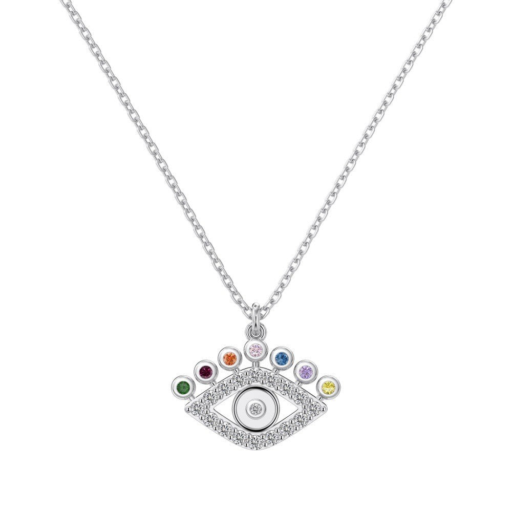 925 Sterling Silver Evil Eye Fashion Pendant Necklace