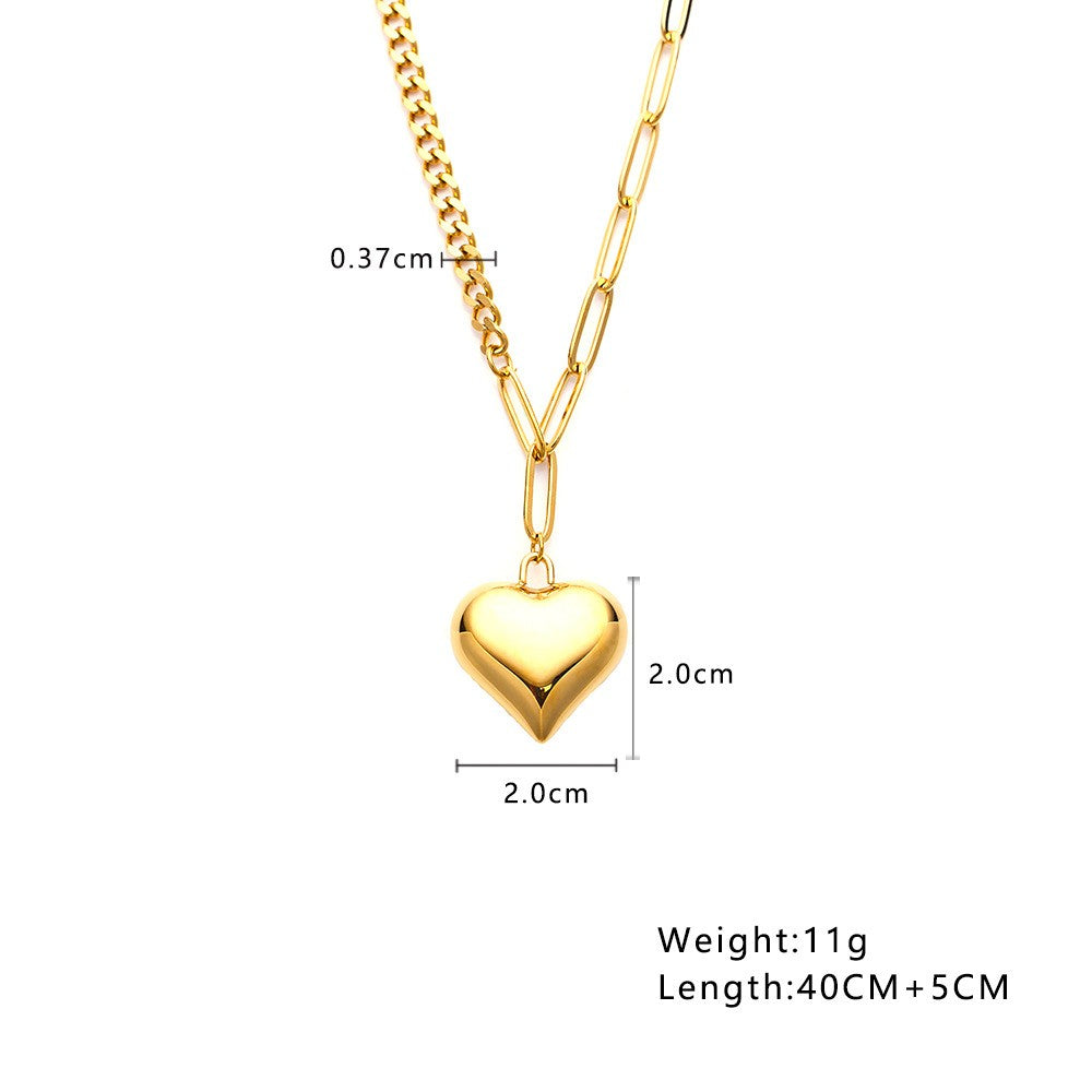Stainless Steel Jewelry Heart Fashion Necklace