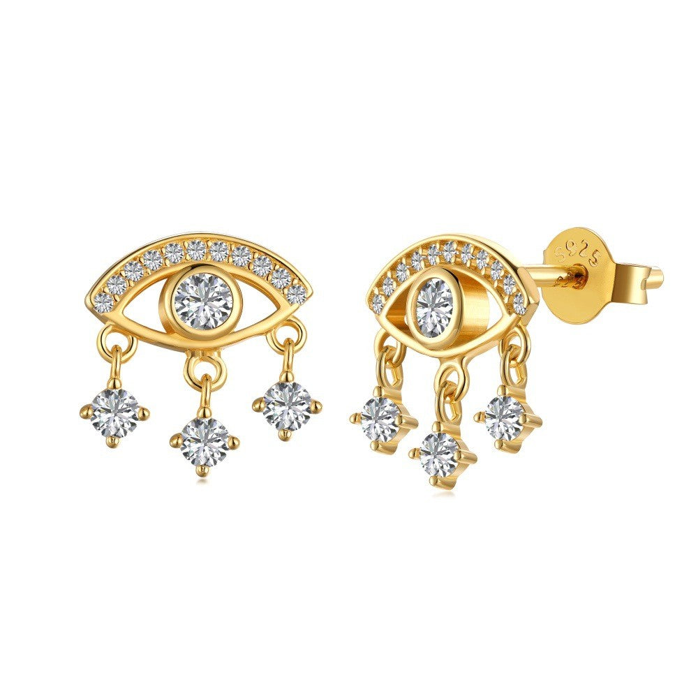 925 Sterling Silver Evil Eye Fashion Earrings