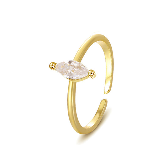 925 Sterling Silver Zircon Fashion Open Ring