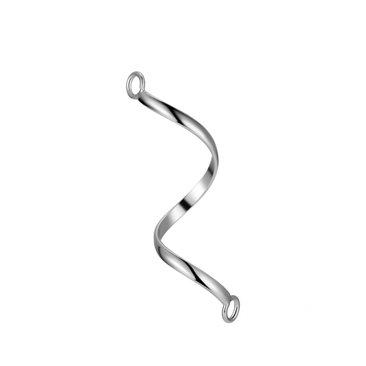 925 Sterling Silver Charm Wave Tube For Jewelry DIY