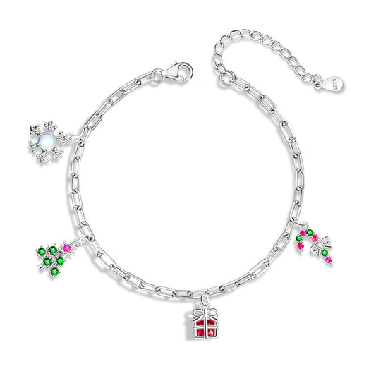 925 Sterling Silver Christmas Fashion Holiday Bracelet Gift