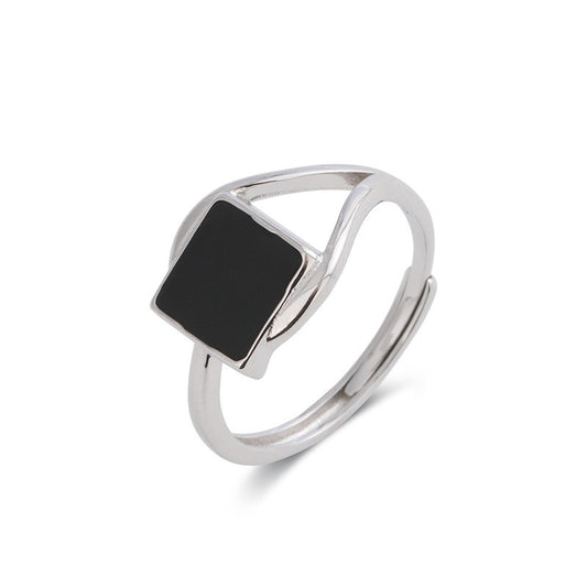 925 Sterling Silver Enamel Fashion Ring