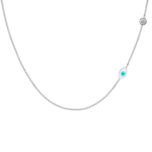 925 Sterling Silver Evil Eye Fashion Necklace