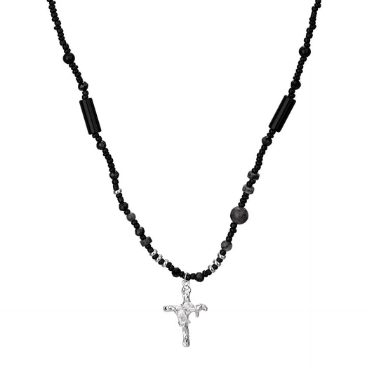925 Sterling Silver Zircon Cross Fashion Necklace