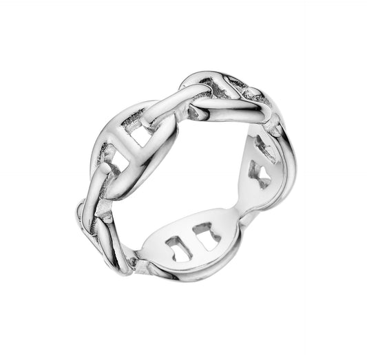Stainless Steel Marina Chain H Fashion Ring