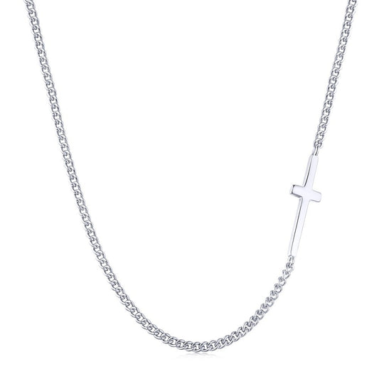 Collar de cruz de plata de ley 925