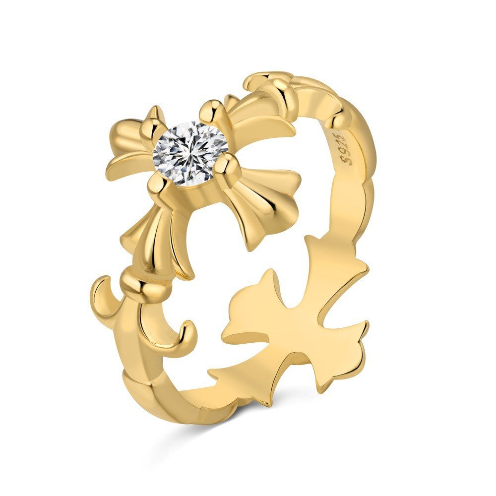 925 Sterling Silver Crux Heart Fashion Ring