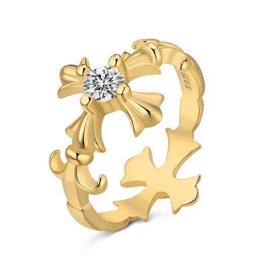 925 Sterling Silver Crux Heart Fashion Ring