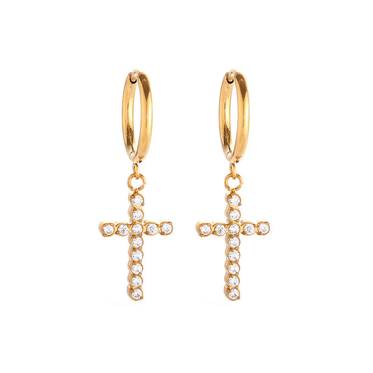 Stainless Steel Jewelry Fashion Cross Earrings
