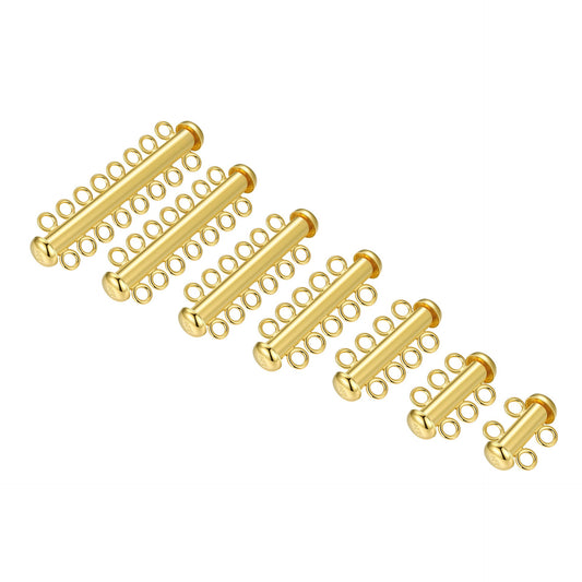 925 Sterling Silver Multi-strand Tube Slide Lock Clasp For Jewelry DIY