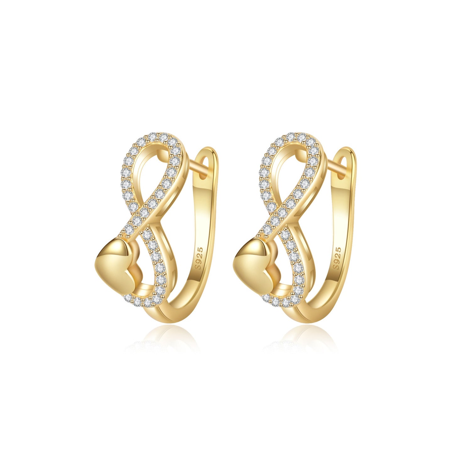 925 Sterling Silver Infinity Fashion Hoop Earrings