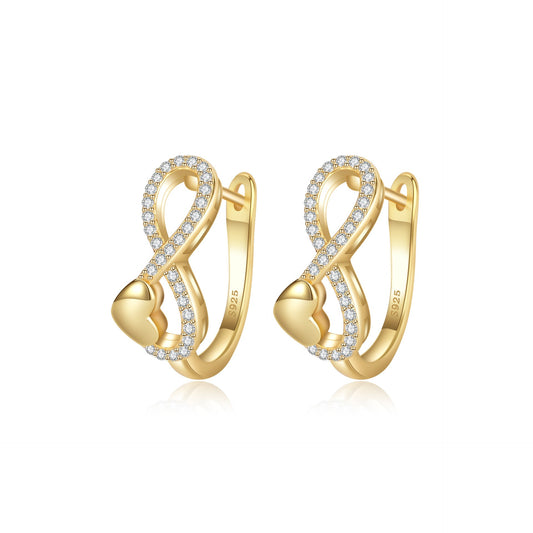 925 Sterling Silver Infinity Fashion Hoop Earrings