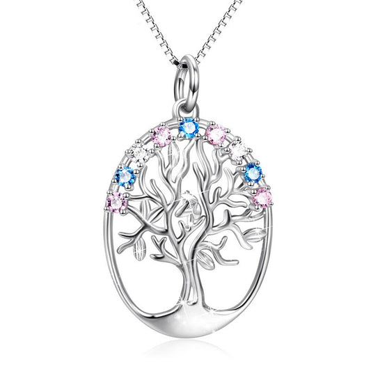 925 Sterling Silver Tree of Life Fashion Necklace