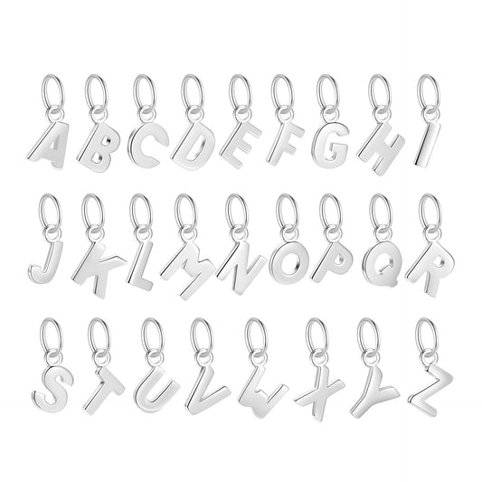 925 Sterling Silver Charm Letter A-Z For Jewelry DIY