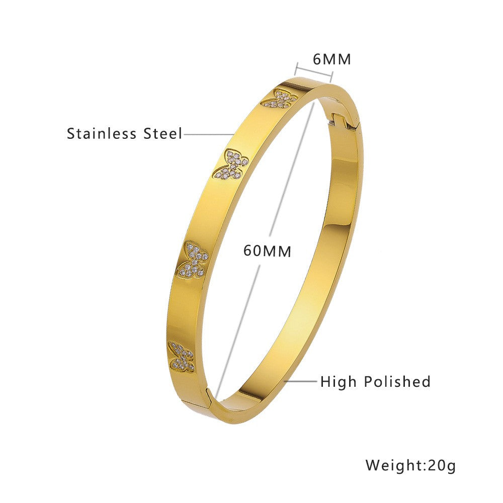 Stainless Steel Butterfly Fashion Bangle