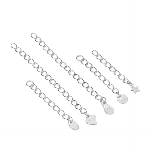 925 Sterling Silver Adjustable Extension Chain 3mm 5mm For Jewelry DIY