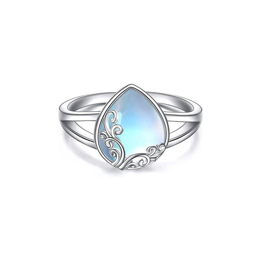 925 Sterling Silver Moonstone Fashion Ring