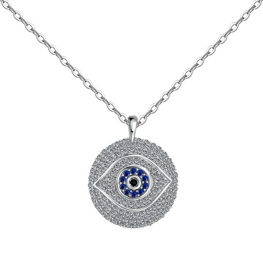 925 Sterling Silver Evil Eye Fashion Pendant Necklace
