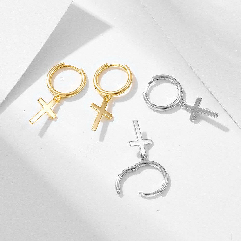 925 Sterling Silver Cross Earrings