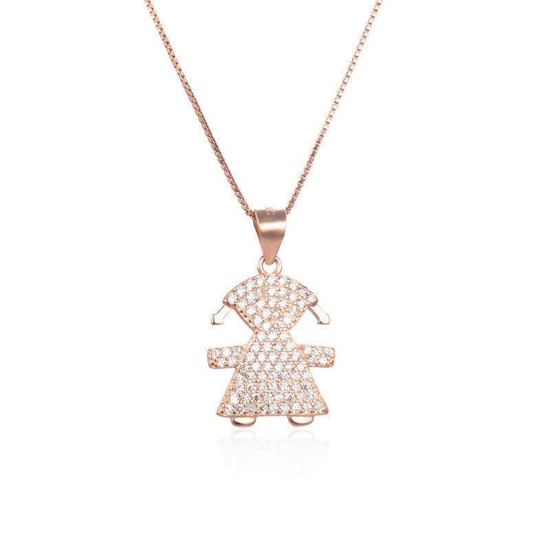 925 Sterling Silver Girl Fashion Necklace