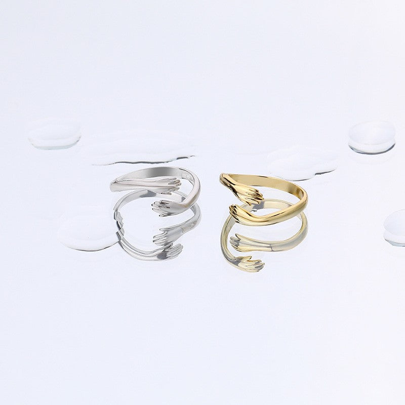925 Sterling Silver Huggie Adjustable Fashion Ring
