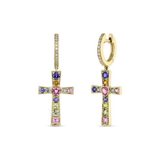 925 Sterling Silver Cross Earrings