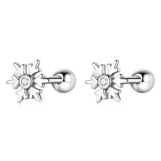 925 Sterling Silver Snowflake Fashion Earrings