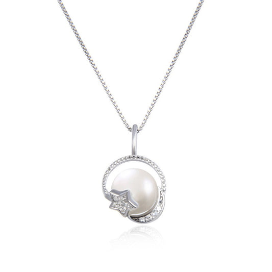 925 Sterling Silver Pearl Fashion Necklace