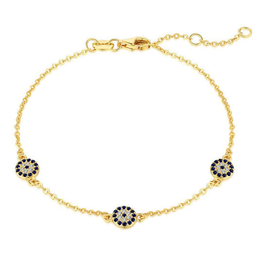 925 Sterling Silver Evil Eye Fashion Bracelet