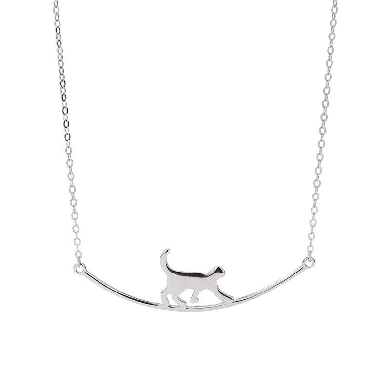 925 Sterling Silver Cat Fashion Necklace