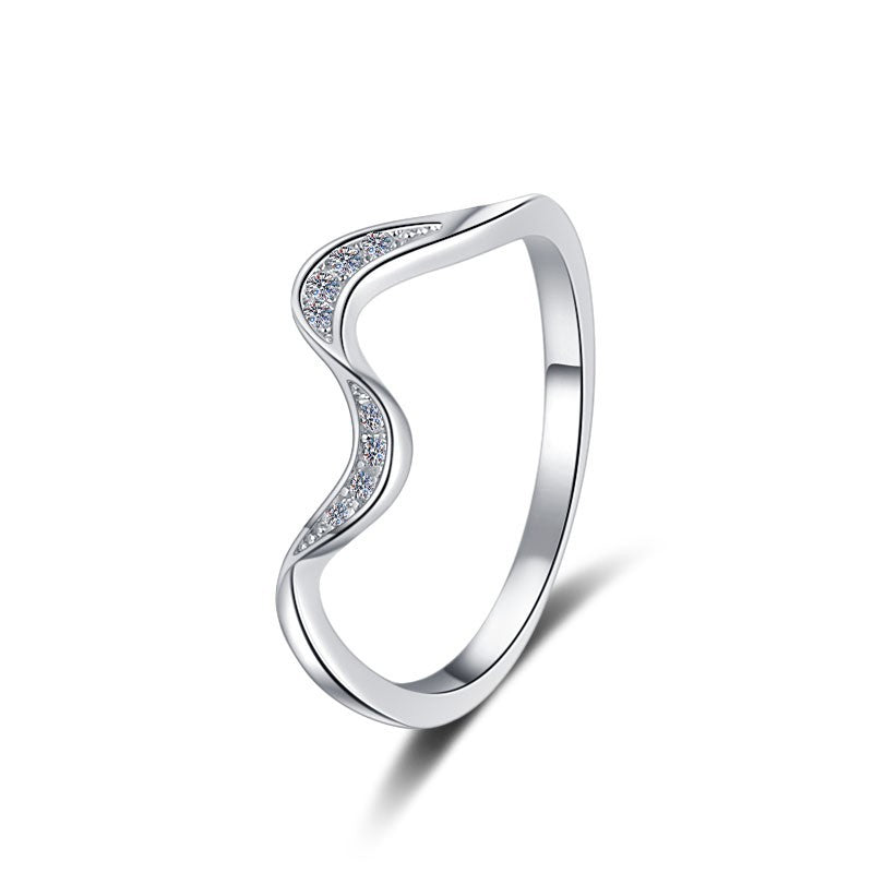 925 Sterling Silver Elegant Wave Fashion Ring