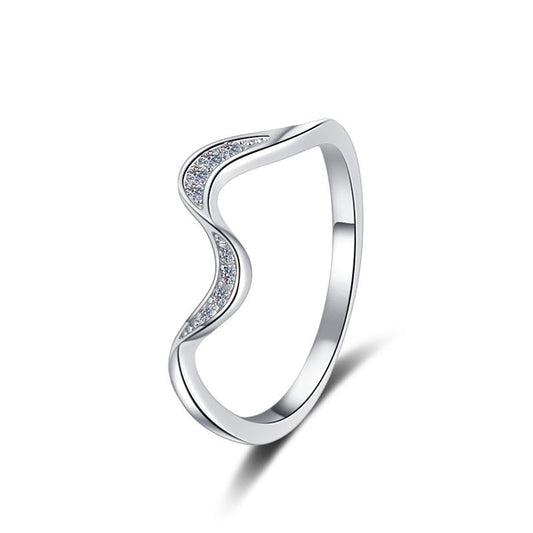 925 Sterling Silver Elegant Wave Fashion Ring