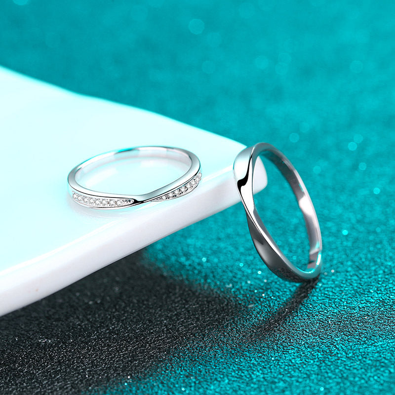 925 Sterling Silver Elegant Fashion Engagement Couple Rings